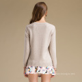 Vendas quentes personalizadas Casual Cashmere Têxtil Tecido Jacquard Sweater para mulheres